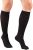 Truform Compression Socks, 15-20 mmHg, Women’s Dress Socks, Knee High Over Calf Length, Black Rib Knit, Medium