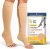 Zipper Compression Socks 20-30mmHg Open Toe with Zip Guard Skin Protection – Medical Zippered Compression Socks for Men & Women – Large, Beige