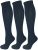 3 Pair Navy Blue Small/Medium Ladies Compression Socks, Moderate/Medium Compression 15-20 mmHg. Therapeutic, Occupational, Travel & Flight Knee-High Socks.