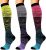 3 Pairs Compression Socks for Women Men 20-30mmhg Knee High Stocking for Sports Running Travel Nurses Pregnancy