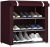 4 Tier Shoe Rack Dust proof Large Size Shoes Rack Shoes Organizer Shoes Storage Cabinet Portable Boot Organizer Shoe Racks Shelf Cabinet with Dustproof Non-Woven Fabric Cover for Home Bedroom(jujube red)