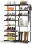 8-Tier Shoe Rack Shoes and Boots Storage Organizer 26-30 Pairs All Metal Shoe Rack for Entryway Closet and Bedroom Shoe Shelf Durable Metal Shoe Tower with Side Hooks