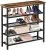 HOMEFORT Large 5-Tier Metal Shoe Rack, All-Metal Shoe Tower, Industrial Shoe Storage Shelf with Wood Tabletop, Each Tier Fits 5 Pairs of Shoes, Entryway Shoes Organizer with Sturdy Metal Frame
