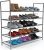 Halter 5 Tier Shoe Rack Organizer for Closet Bedroom and Entryway – Stackable Shoes Storage Rack – Space Saving Shoe Stand, Gray