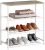 JEROAL 4 Tier Shoe Rack, Entry way Shoe Shelf and Shoe Stand, Shoe Storage Organizer with Wood Surface for Bags, Colorado White