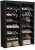 JIUYOTREE Double Row Shoe Rack Storage Organizer with Big Capacity,7-Tier Shoe Cabinet,Shelf,Closet with Nonwoven Fabric Cover for 28 Pairs of Shoes,Black