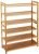 KCHEX 6 Tier Wood Bamboo Shelf Entryway Storage Shoe Rack Home Furniture Organizer Bench Holder Seat Natural Hallway Home