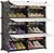 KOUSI Portable Shoe Rack Organizer 24 Pair Tower Shelf Storage Cabinet Stand Expandable for Heels, Boots, Slippers， 6 Tier Black