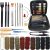PLANTIONAL Leather Stitching Sewing Kit: 31PCS Leather Sewing Kit with 4mm Lacing Stitching Chisel, Leather Sewing Tools, Waxed Thread and Large-Eye Stitching Needles for Crafting Projects