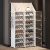 Shoe Rack Storage Cabinet with Doors, Key Holder, Portable Shoes Organizer, Expandable Standing Rack, Storage 32-64 Pairs Shoes, Boots, Slippers (2×8 Tier) (White)