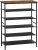 VASAGLE Shoe Rack 6 Tier, Narrow Shoe Organizer for Closet Entryway, with 5 Fabric Shelves and Top Panel for Bags, Shoe Shelf, Steel Frame, Industrial, Rustic Brown and Black ULBS037B01