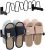 Wall Mounted Shoe Rack Organizer 8 Pairs Sandals Slippers, Set of 2 Black Metal Shoe Storage Holder for Wall, Entryway, Bathroom